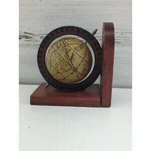 Vintage Globe Bookends 1600's Style Globe 5.5"x5.5" Total Size 3.5" Globes
